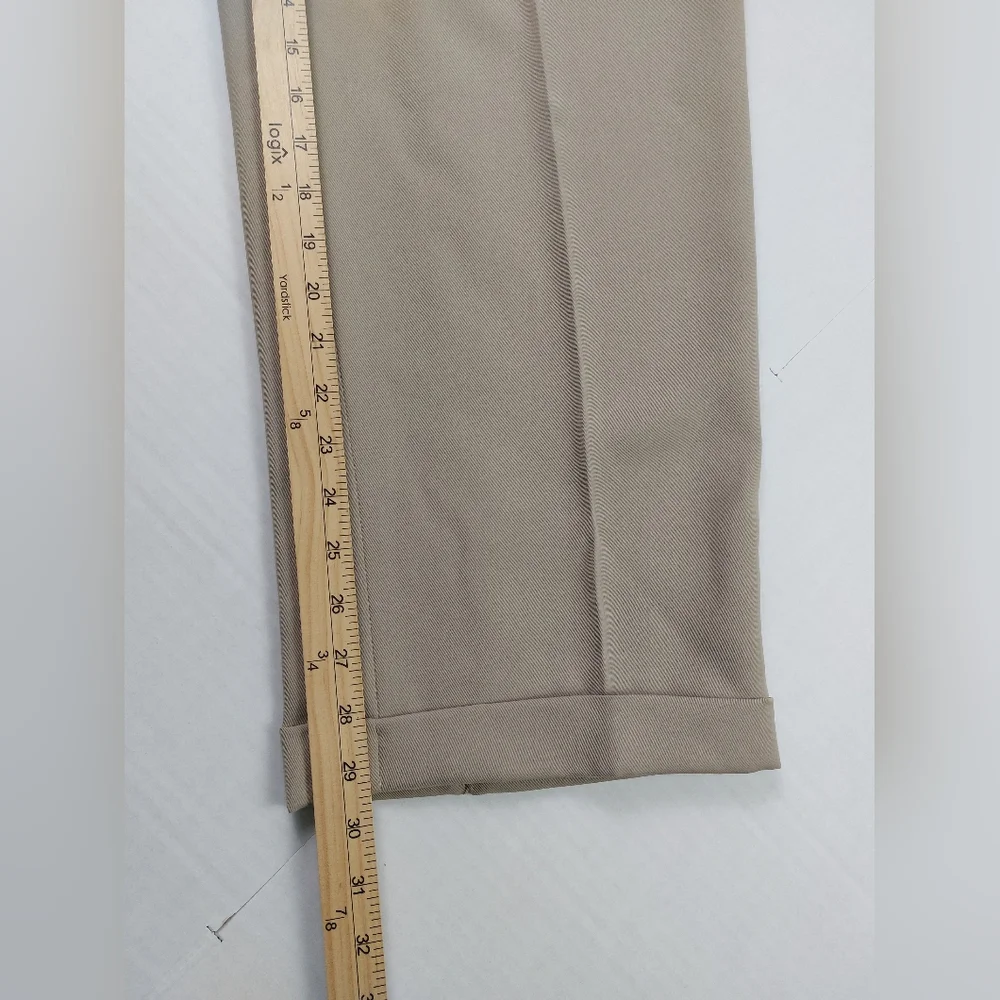 Lauren Ralph Lauren Dress Pants Mens Size 38x32 Khaki Stone Polyester NWT $75.00